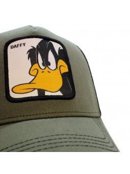 Gorra de rejilla PATO LUCAS "DUFFY DUCK" Looney Tunes oliva/negro