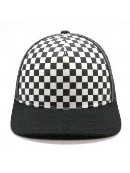 Gorra de rejilla FLEXFIT 6506CB Checkerboard Retro negro