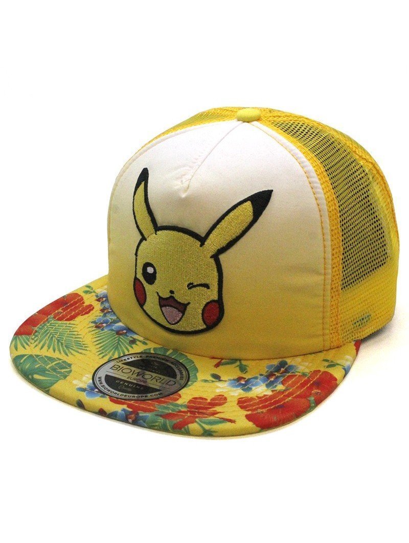 100% poliéster, Pokemon Pikachu Wink Hombre Gorra Negro/Amarillo One Size 